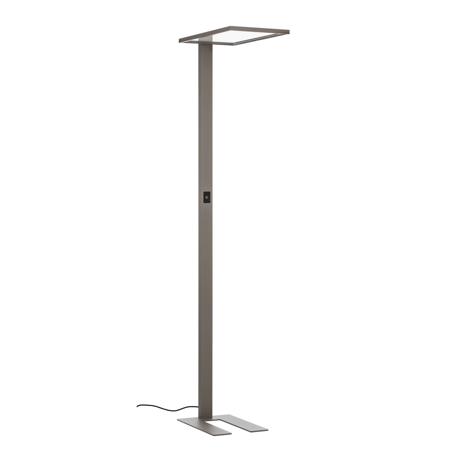 Prios LED uredska podna lampa Taronis, srebrna, 195 cm, prigušiva