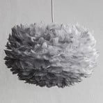 Suspension en plumes Eos medium, gris clair