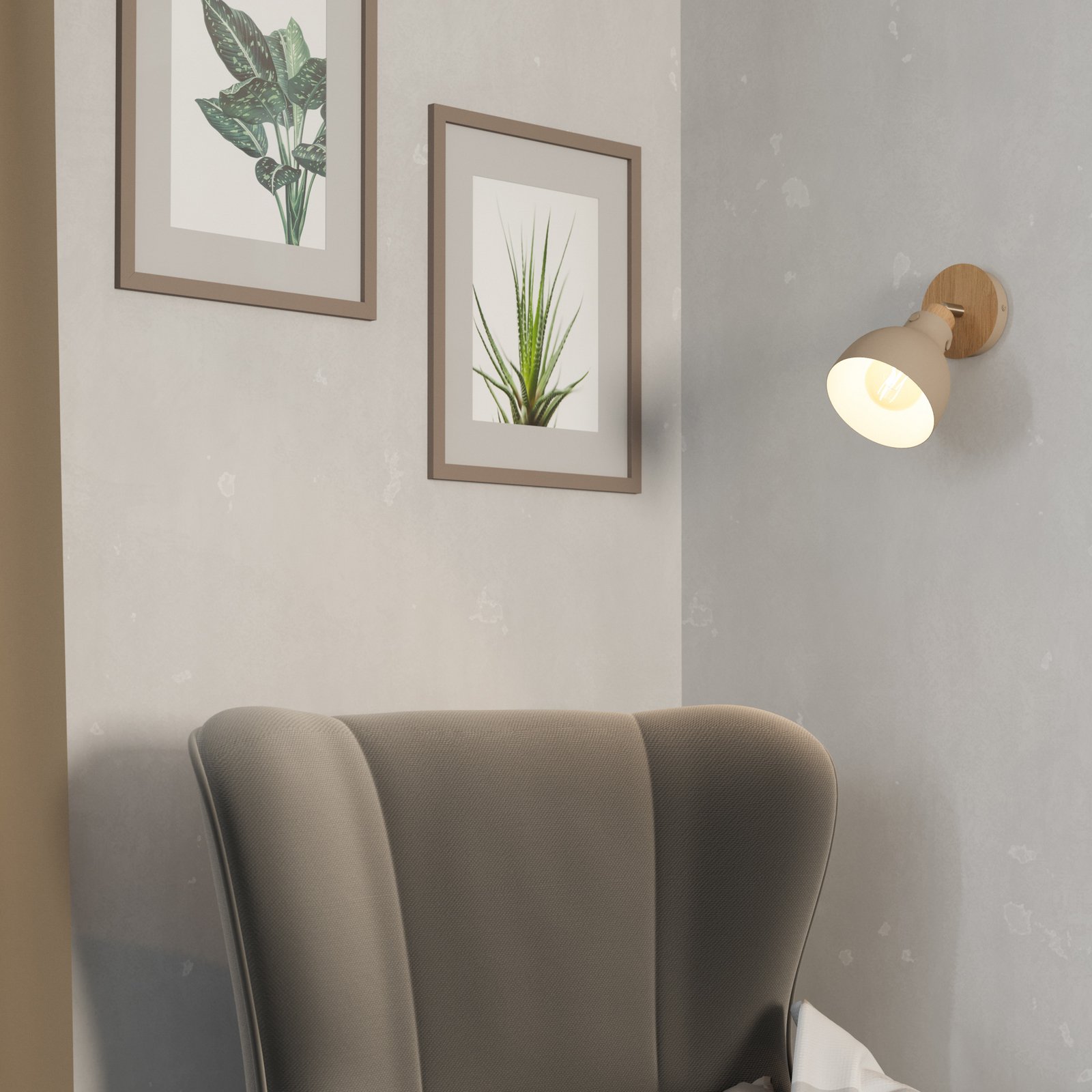 Wandleuchte Arrecife sand/Holzoptik