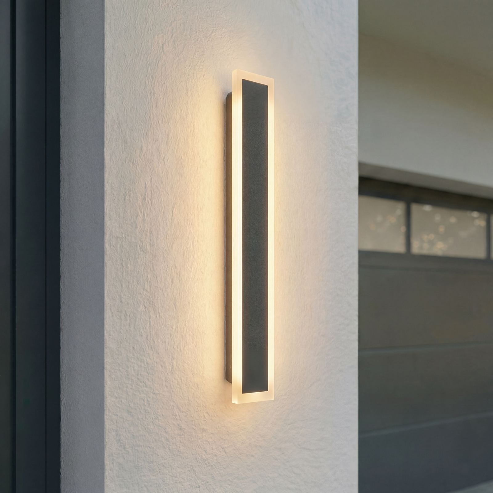 Lucande Ilora LED outdoor wall lamp, black, 60 cm, CCT, IP65