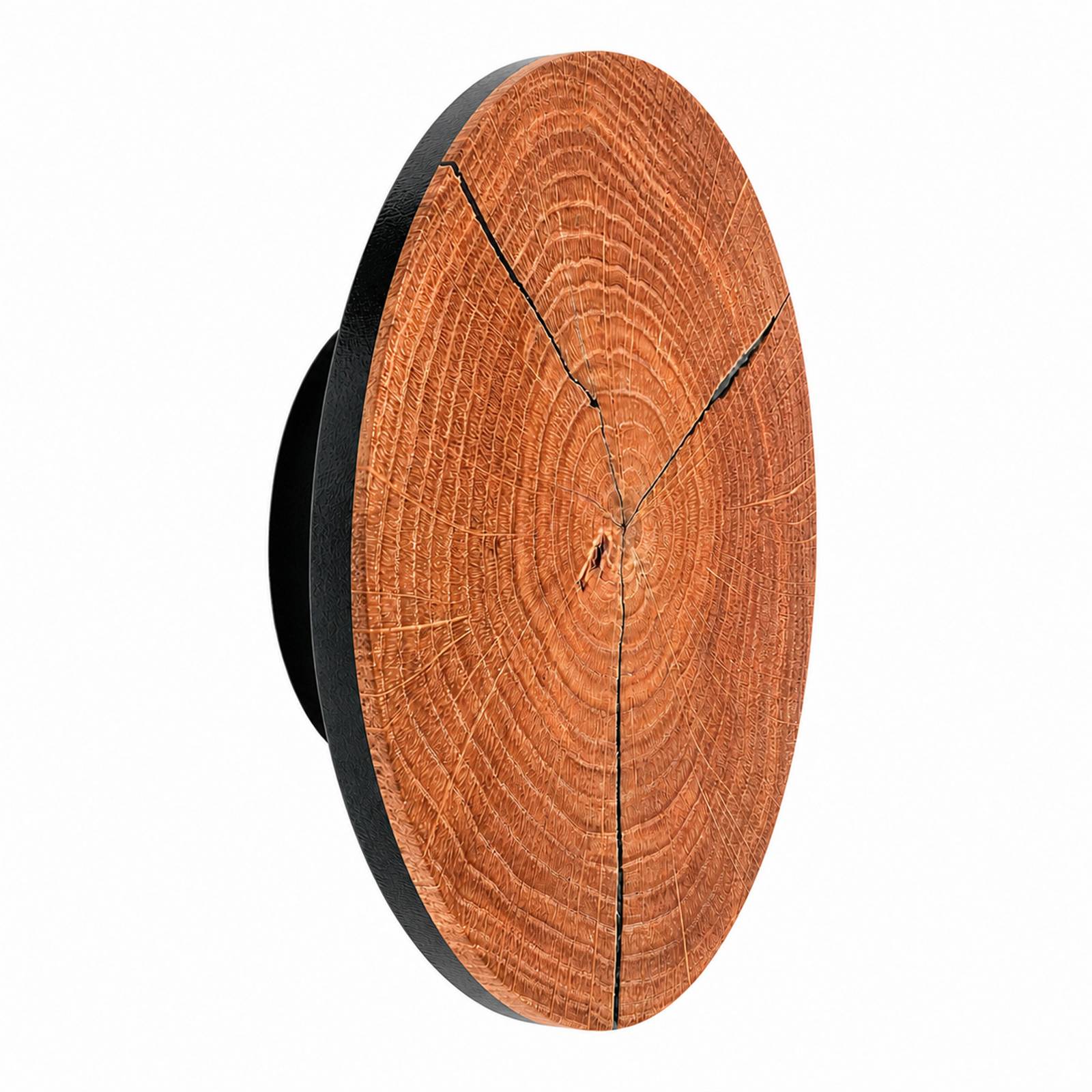 LED-Wandleuchte Havana S, Stirnholz/Metall, Ø 19 cm
