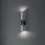 Aplică de perete Sopel Lux, 2 becuri, negru/argintiu, înălțime 38 cm