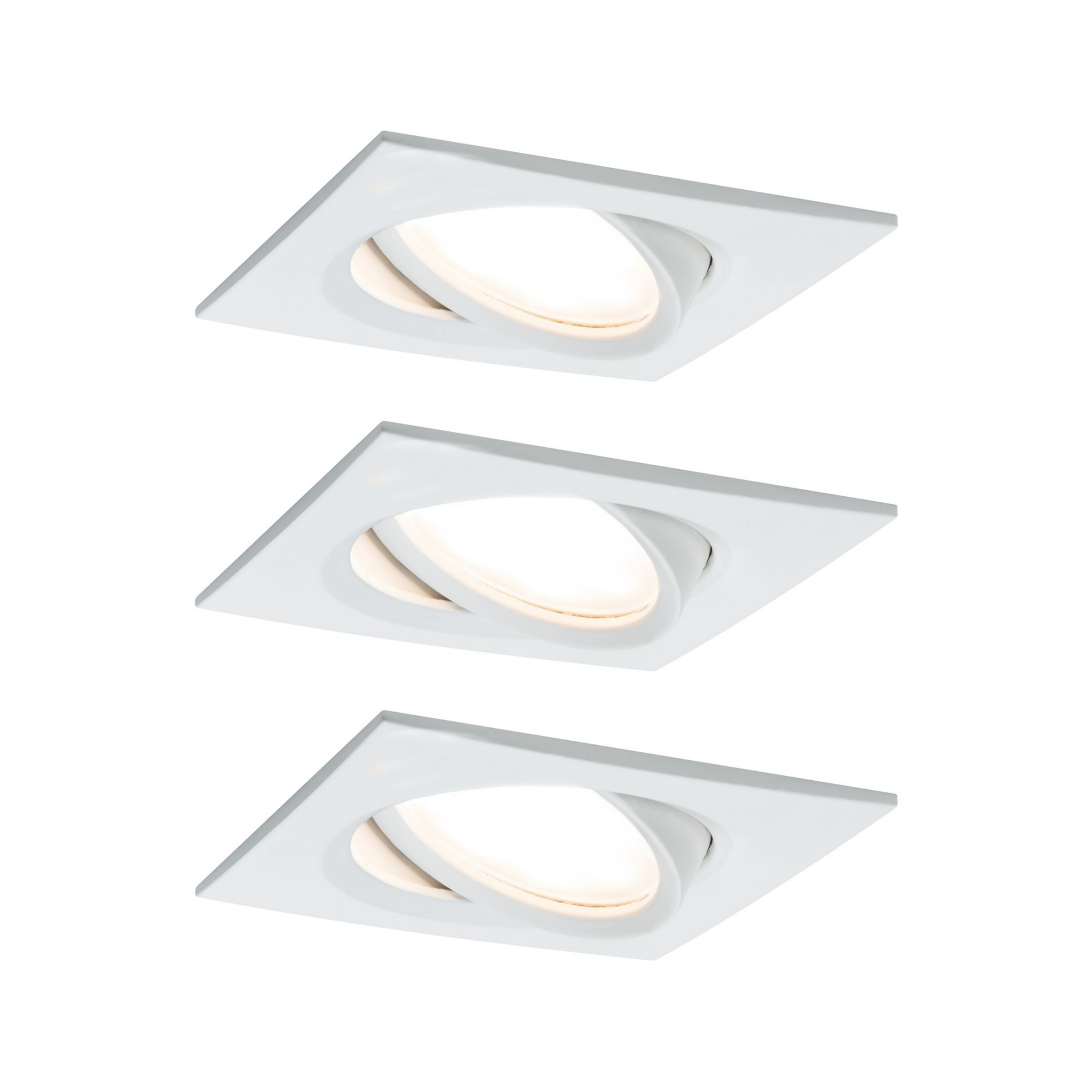 Paulmann Nova Plus LED-spot, 3 stk, kantet, hvidt