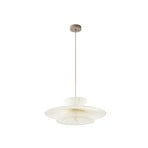 Suspension Novie, beige, coton, Ø 50 cm - Lucande