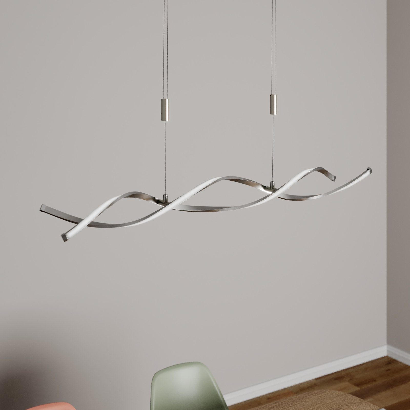 Auron Pendant Nickel/White - Lindby