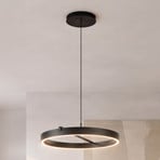 Lucande LED viseča svetilka Rovan, Ø 60 cm, črna, CCT, z možnostjo zatemnitve