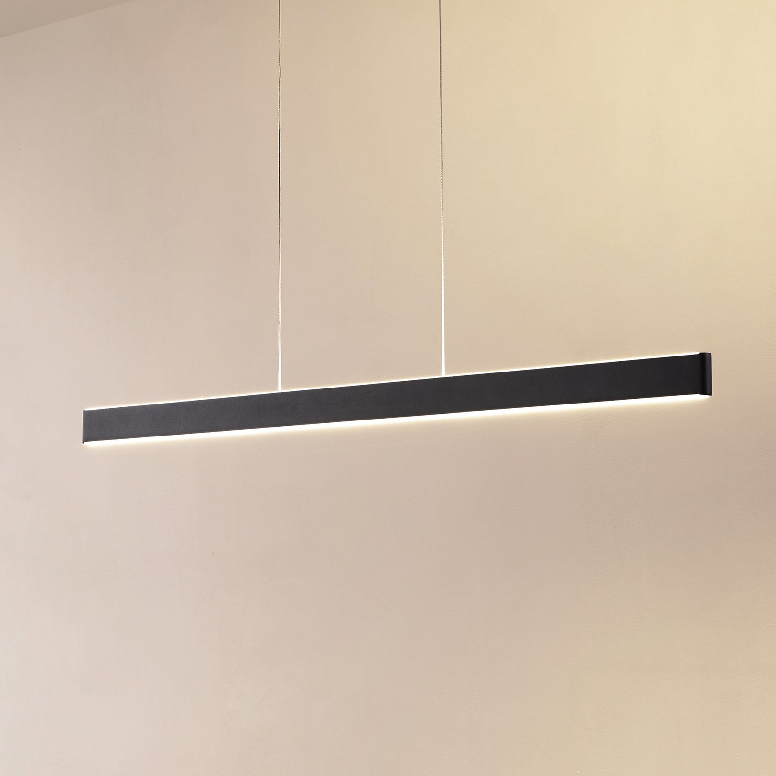 Candeeiro suspenso LED Lucande Smart Mylosh, preto, CCT, Tuya