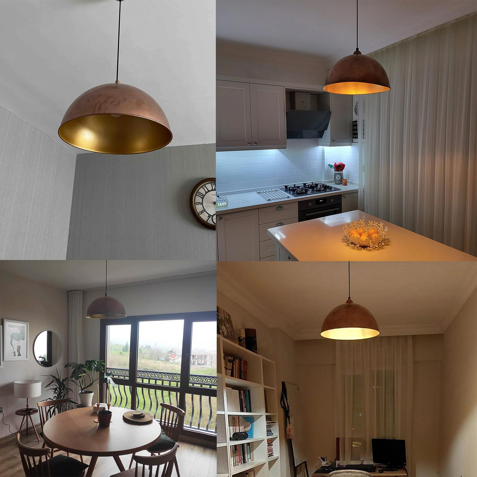 Suspension Casimir, cuivre bruni, Ø 50 cm, métal, E27