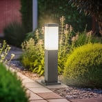 Lindby Honula pillar light, 45 cm, dark grey, IP44, E27