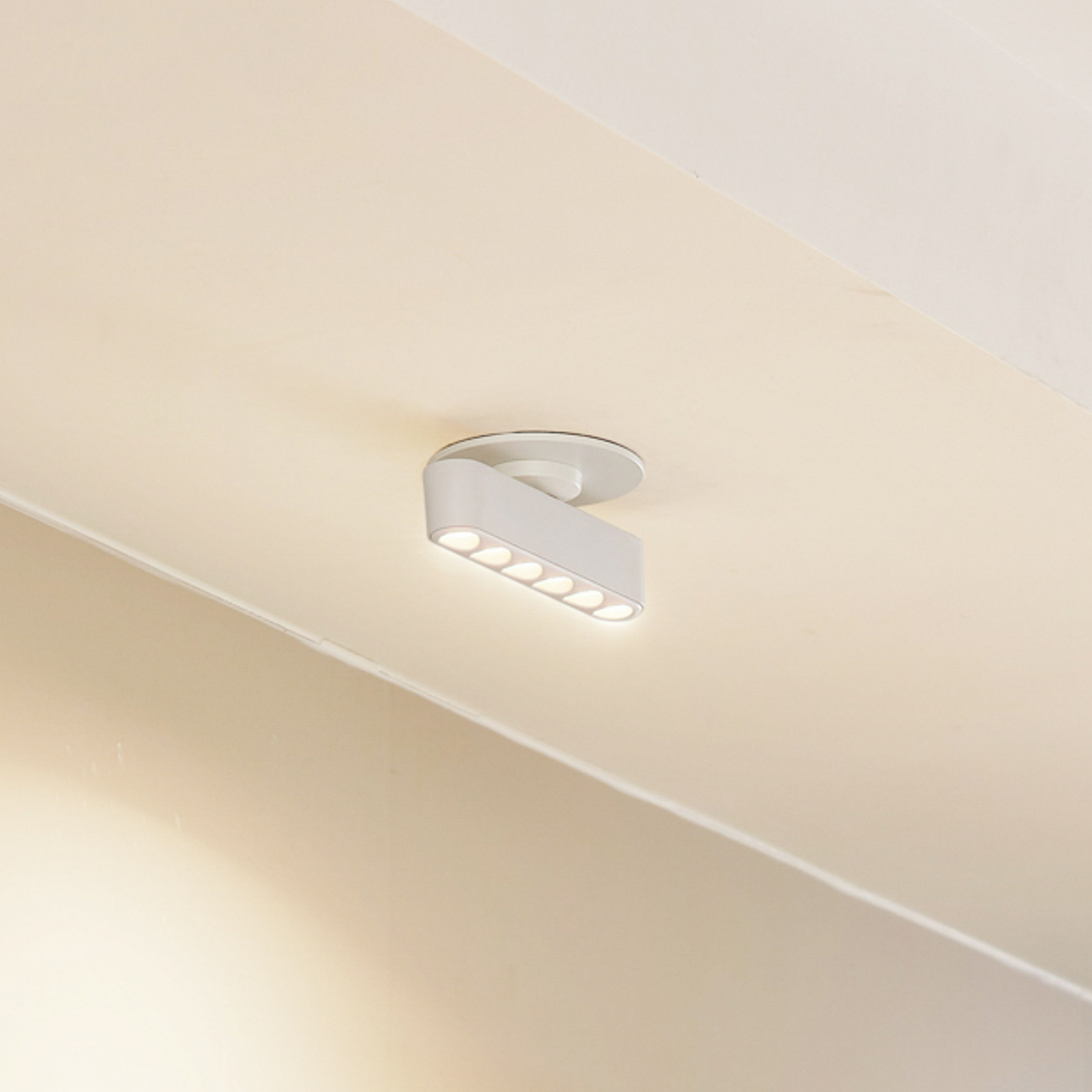 Lindby LED candeeiro de teto embutido Eldrin, branco, alumínio