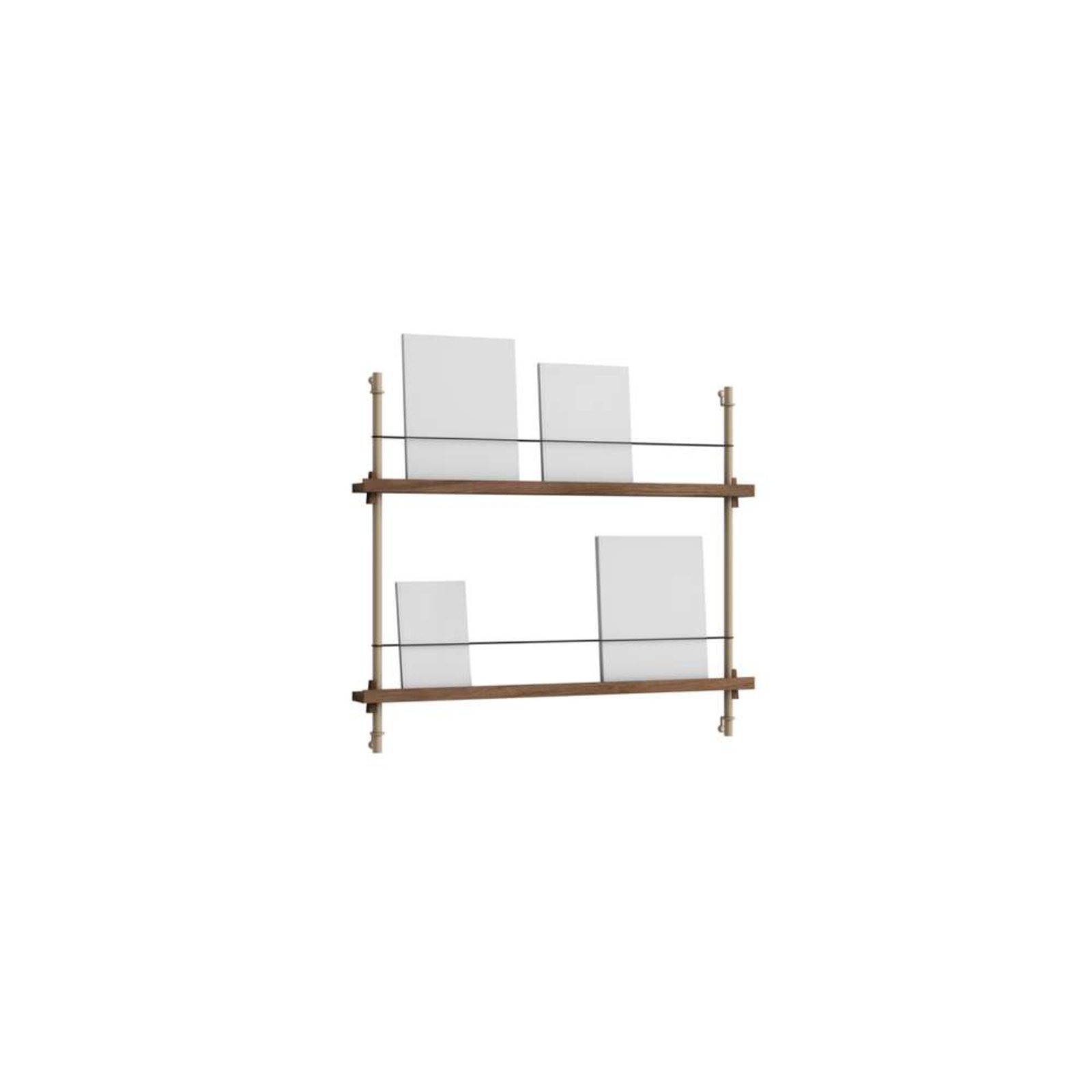 Magazine Shelving Smoked Oak/Warm Grey - Moebe