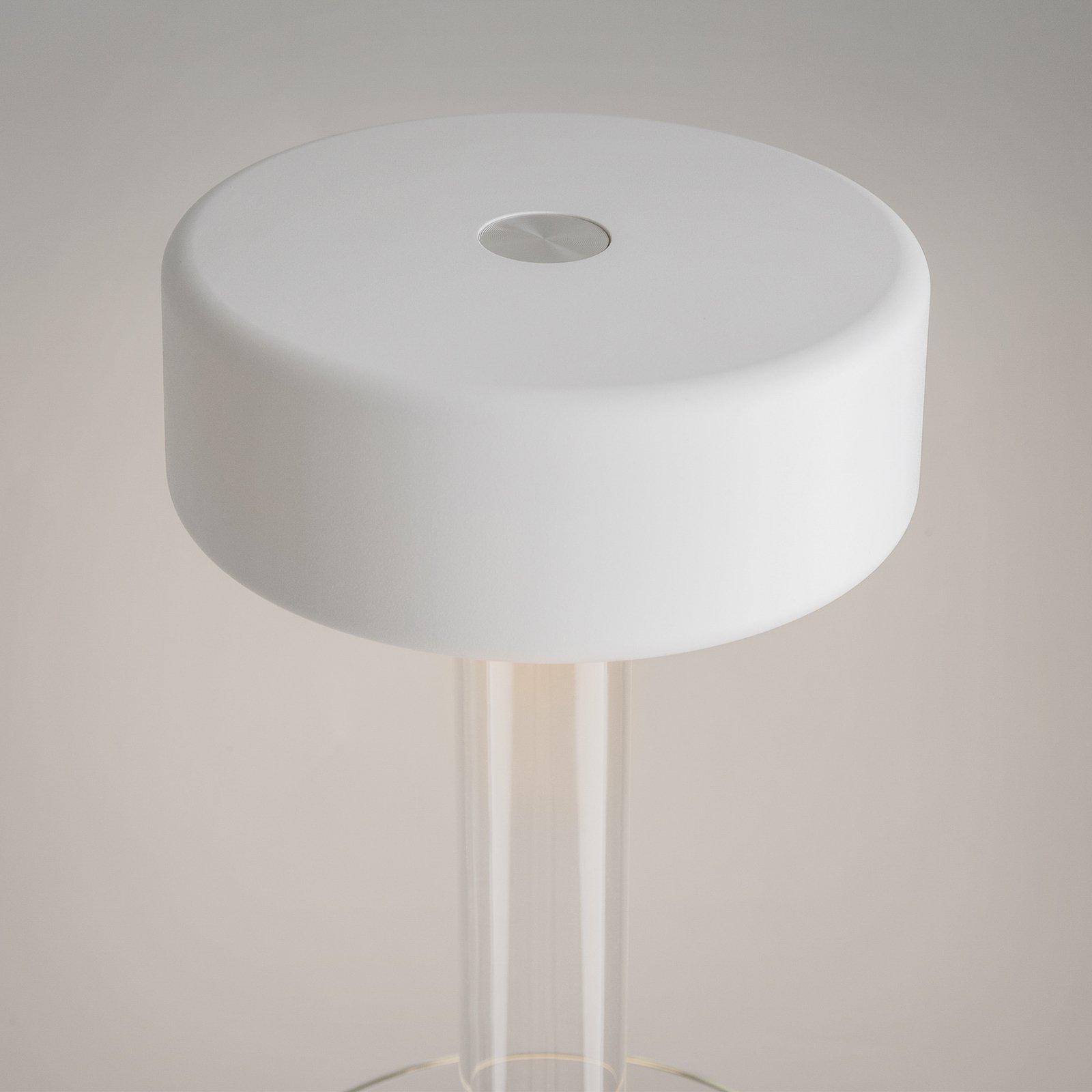 Candeeiro de mesa recarregável LED Maytoni AI Collaboration, vidro, branco