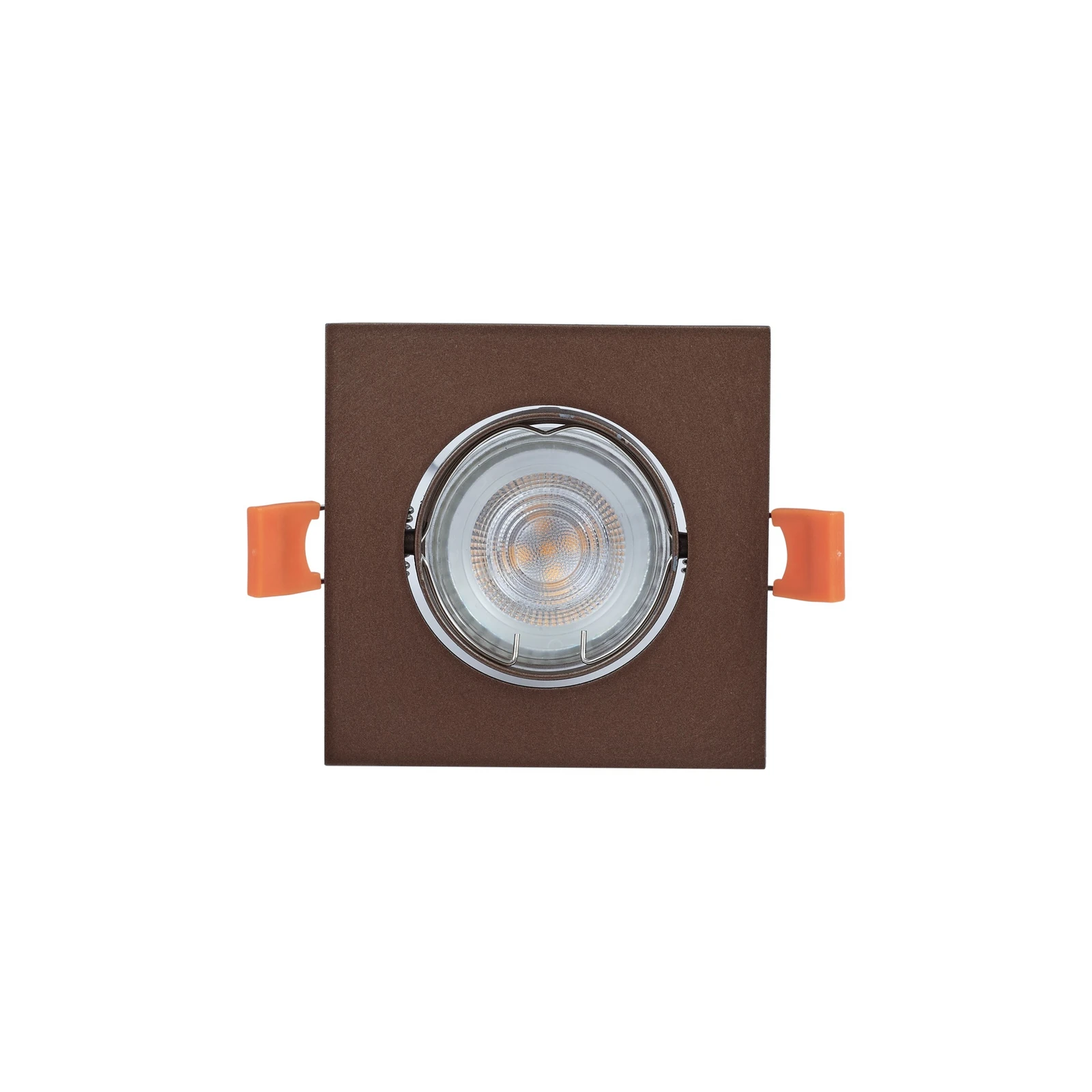 Prios Einbauleuchte Fibur, bronze matt, 9 cm, GU10