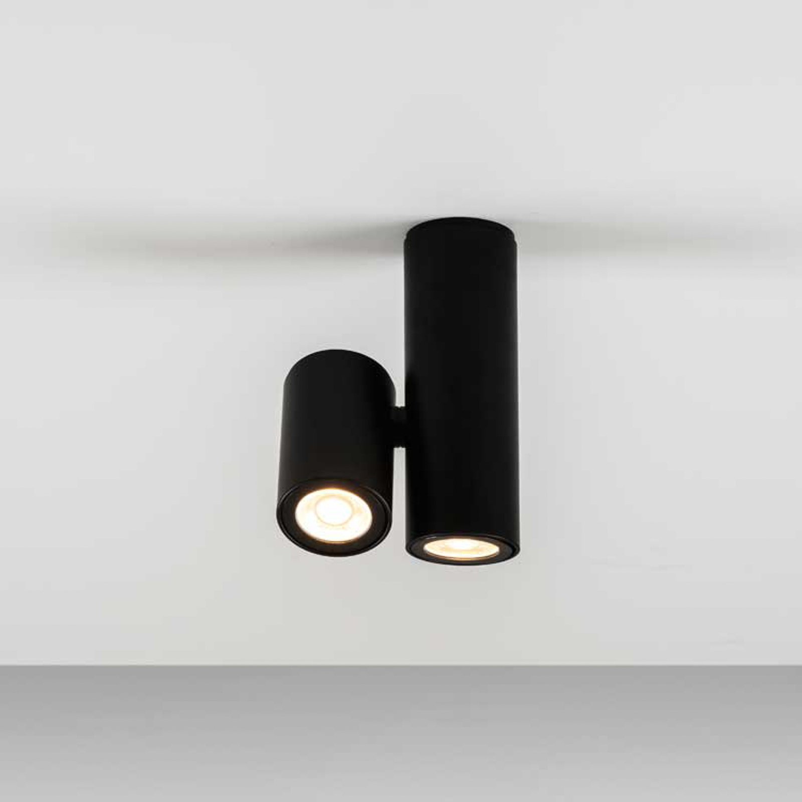Milan Kronn plafondspot 2-lamps zwart