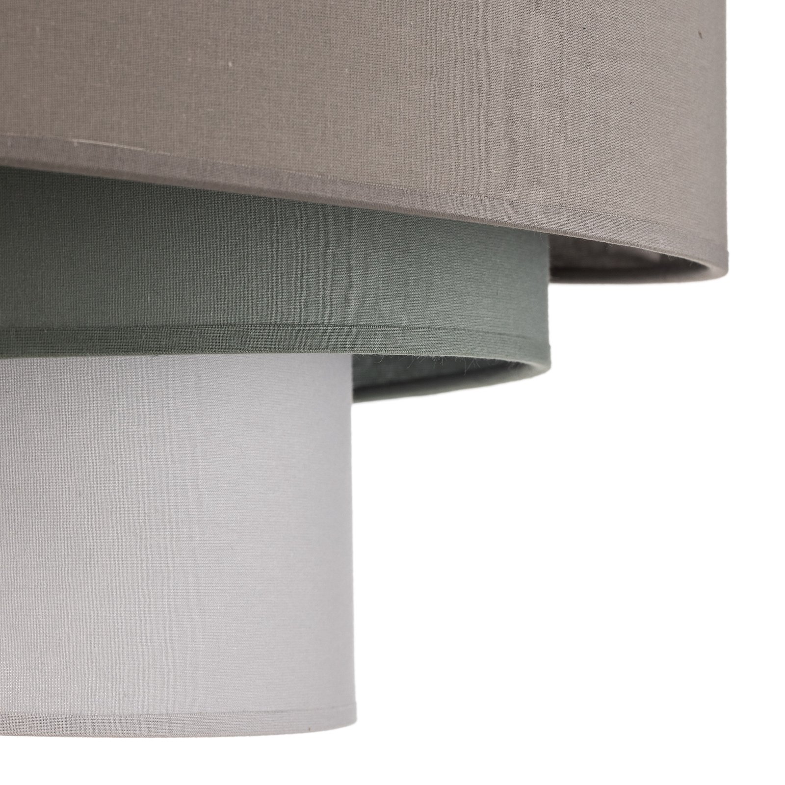 Trio monocolor Deckenlampe, Ø60 cm, grau, Textil - Euluna