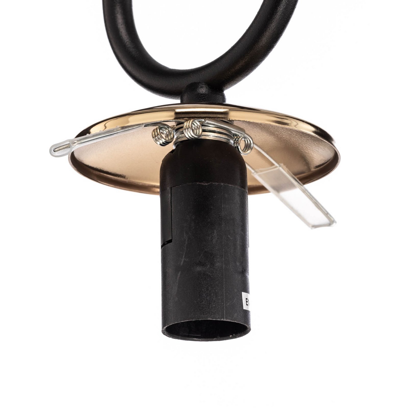 Glam hanging light, black/opal, one-bulb