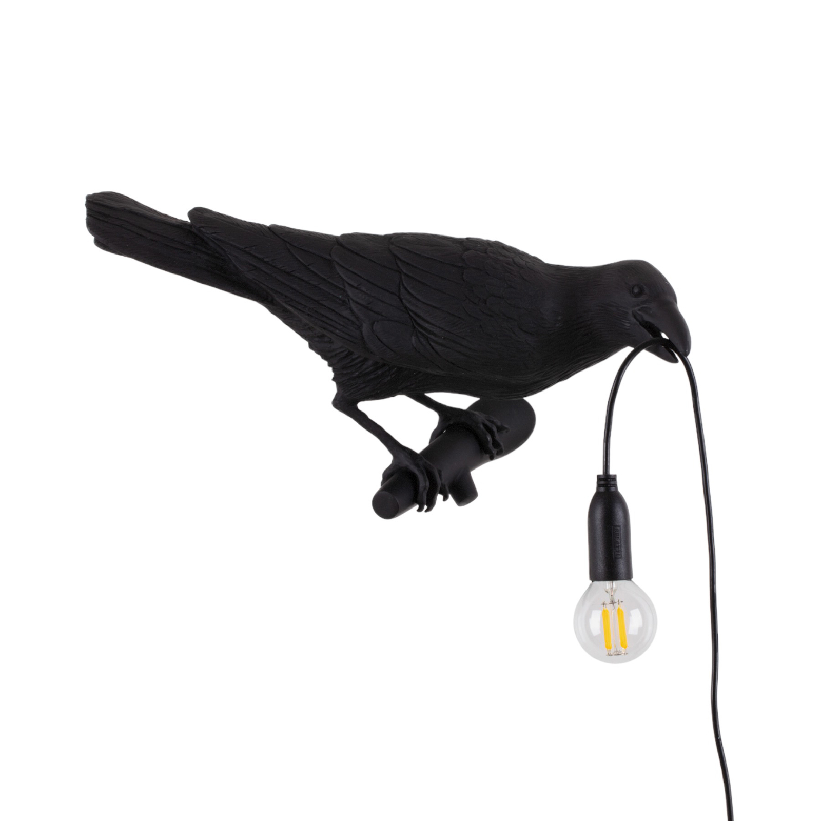 SELETTI Bird Lamp Dekolampe Blick rechts schwarz