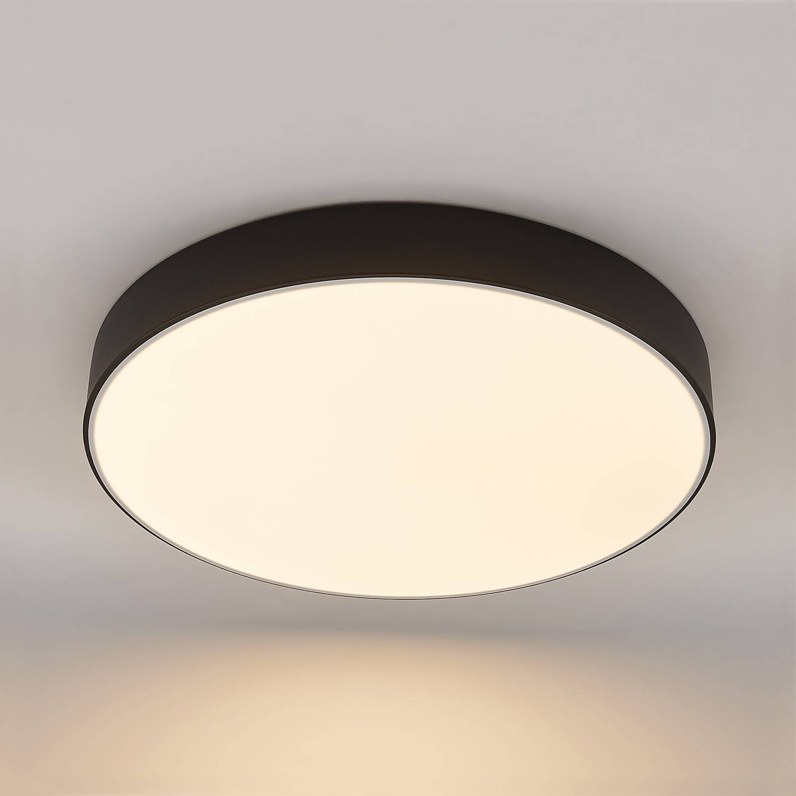 Lampa sufitowa LED Lindby Simera, Ø 50 cm, czarna, metalowa