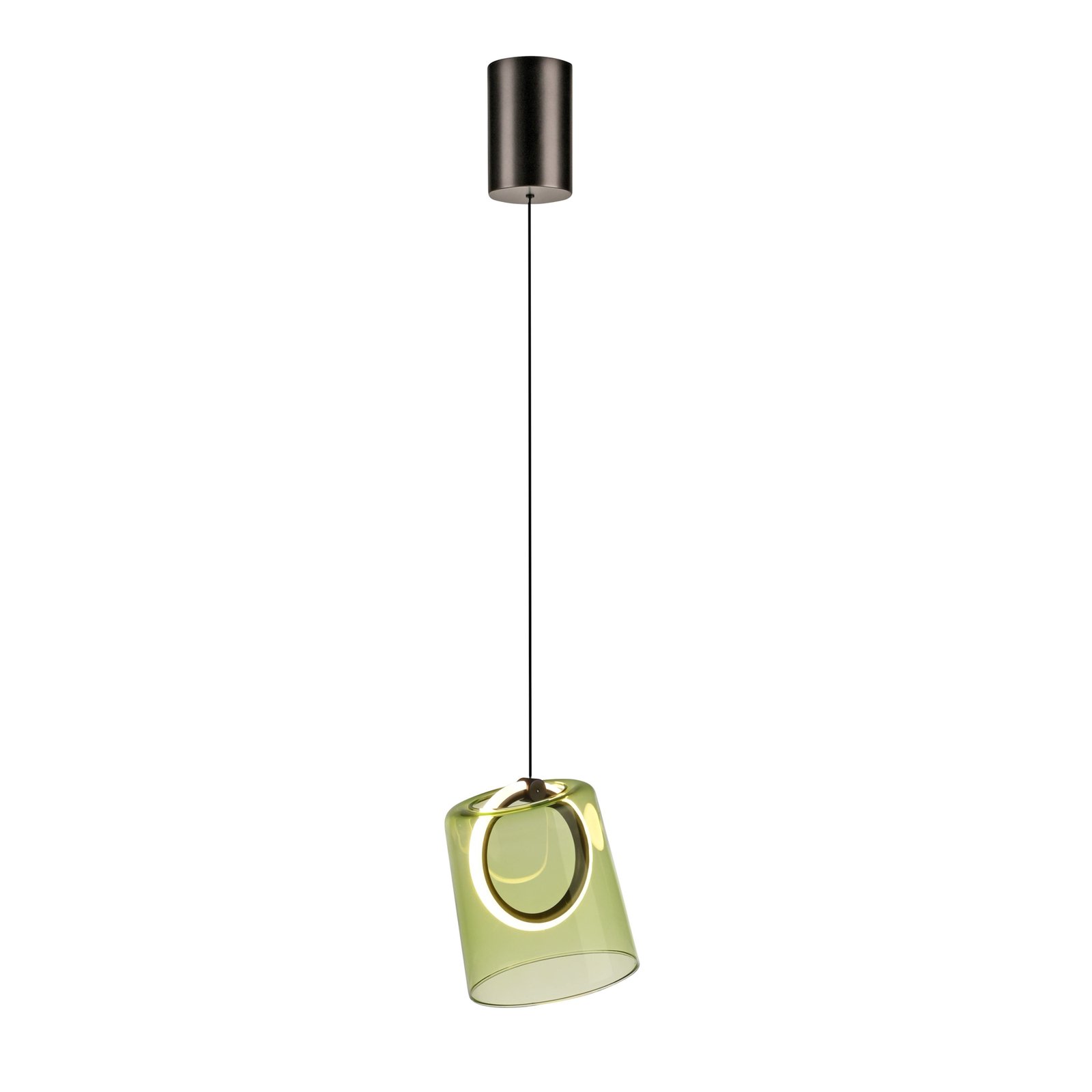 Paul Neuhaus LED hanglamp Zula, groen, Ø 15 cm, glas