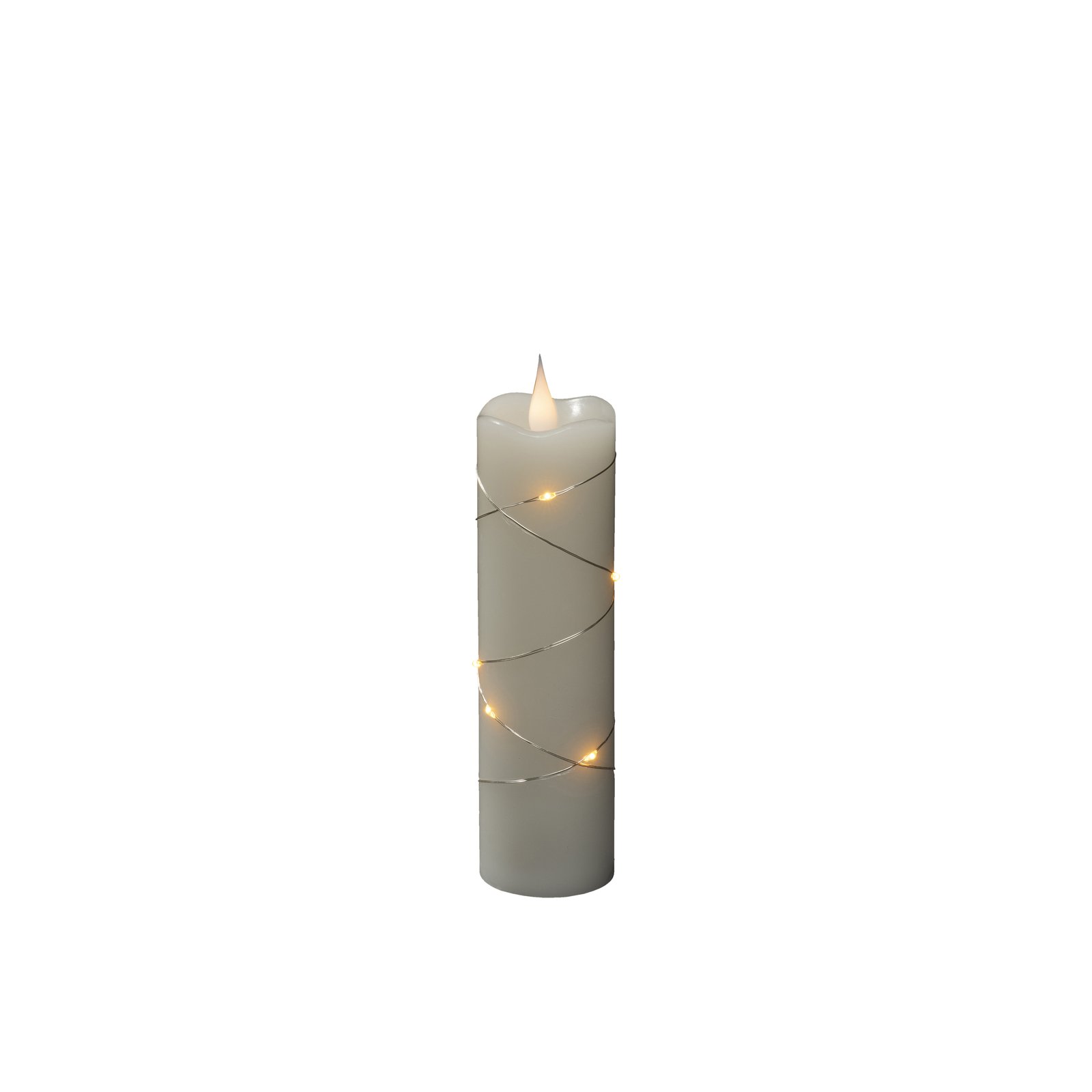 Candela LED di cera color crema colore di luce ambra 17,8 cm