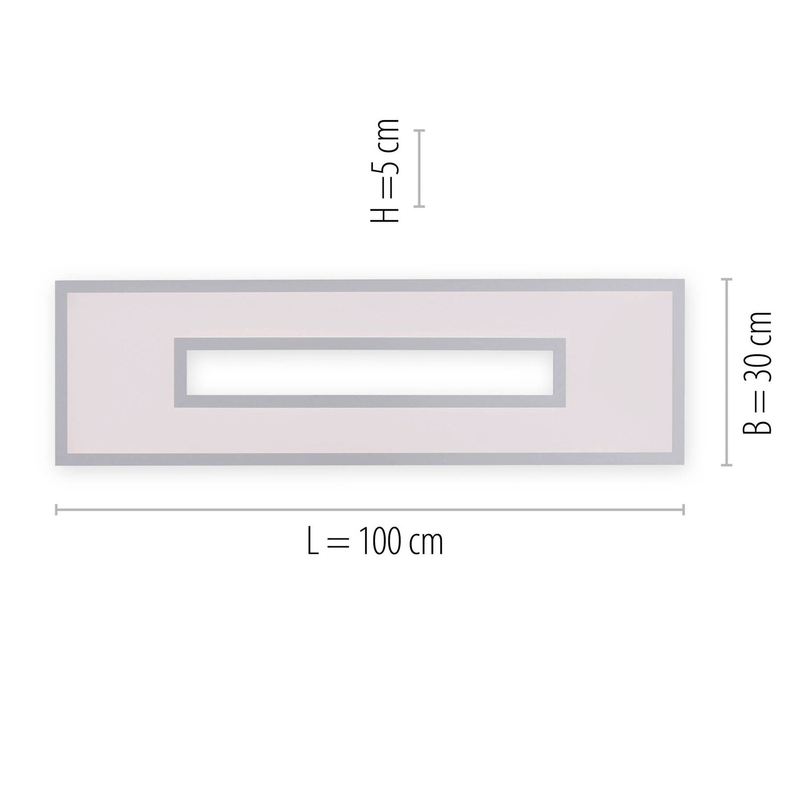 LED-Deckenleuchte Recess, rechteckig, RGBW dimmbar
