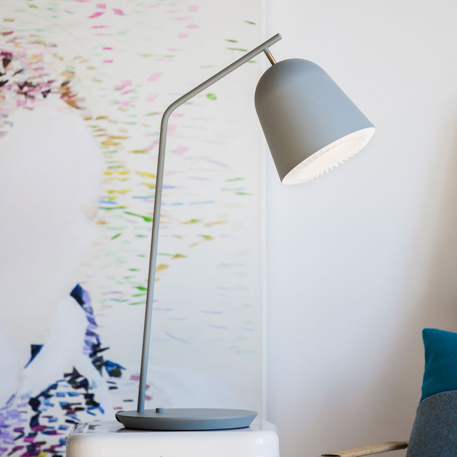 LE Klint Cach? - designer-bordlampe til arbeidsplassen i gr?tt - skrivebordslampe - design lampe Stue / spisestue - st?l, messing, plast