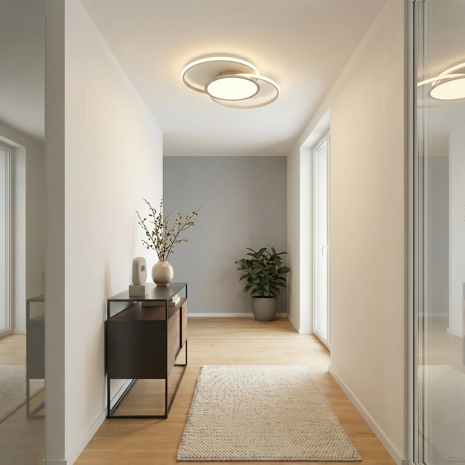 Lucande LED stropní svítidlo Senne, CCT, stříbrná, kov