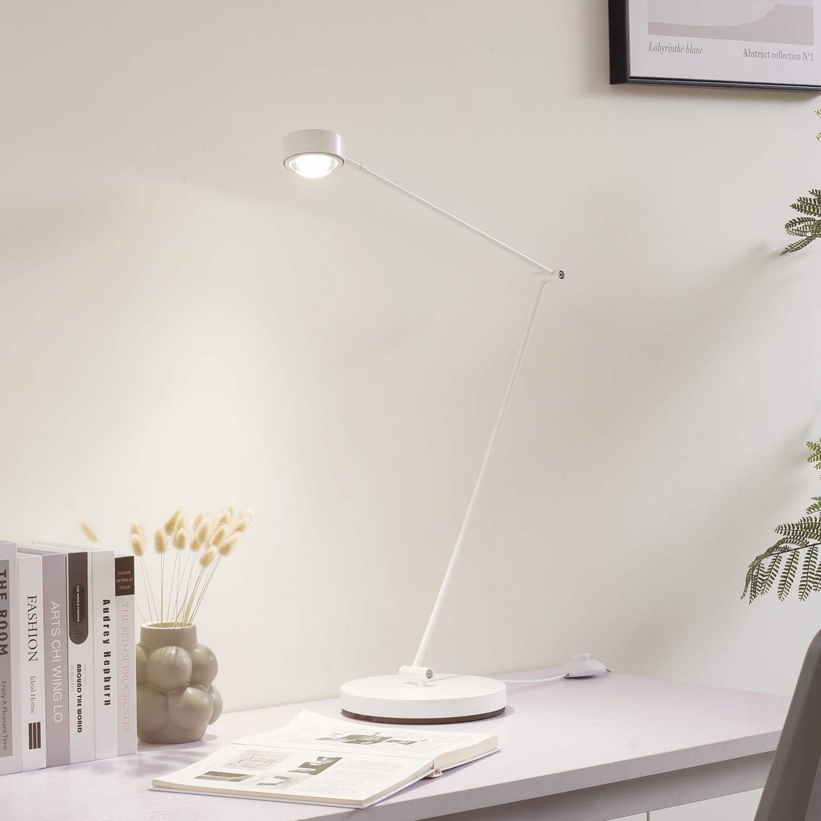 Lindby Lampadar Jyla 88 cm alb mat GX53 flexibilă - Camera de zi / sufragerie - Modern - Metal