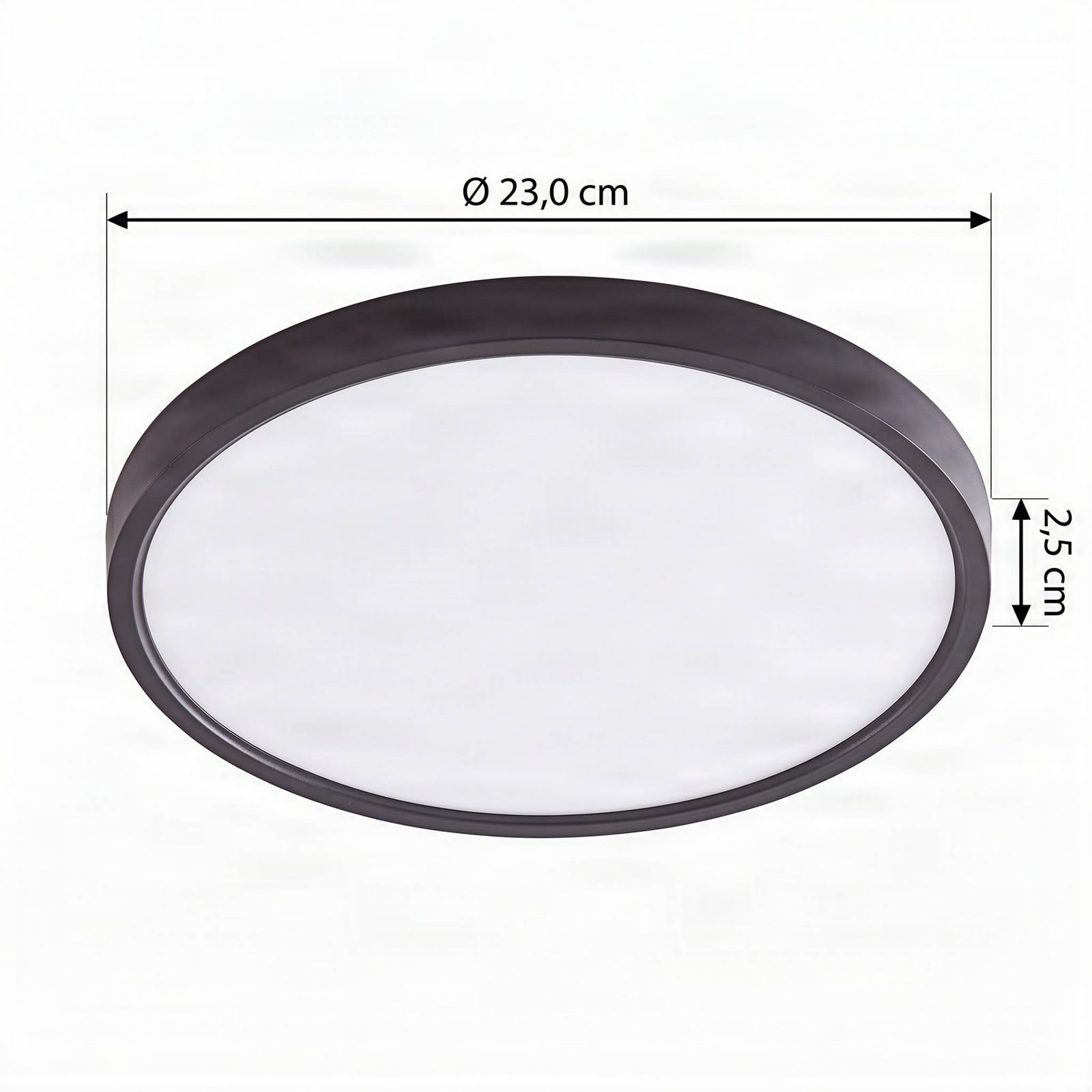 Lindby LED stropní svítidlo Pravin, Ø 23 cm, 3 000 K, černé