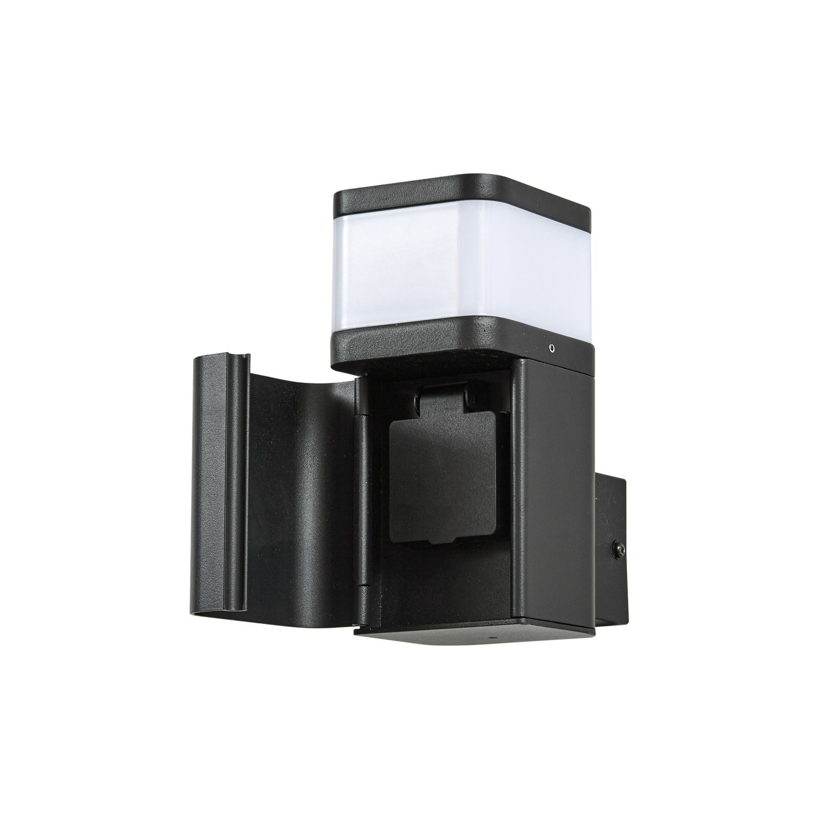 Applique d'extérieur Lindby Teyon, avec prise, noir, IP44 G9