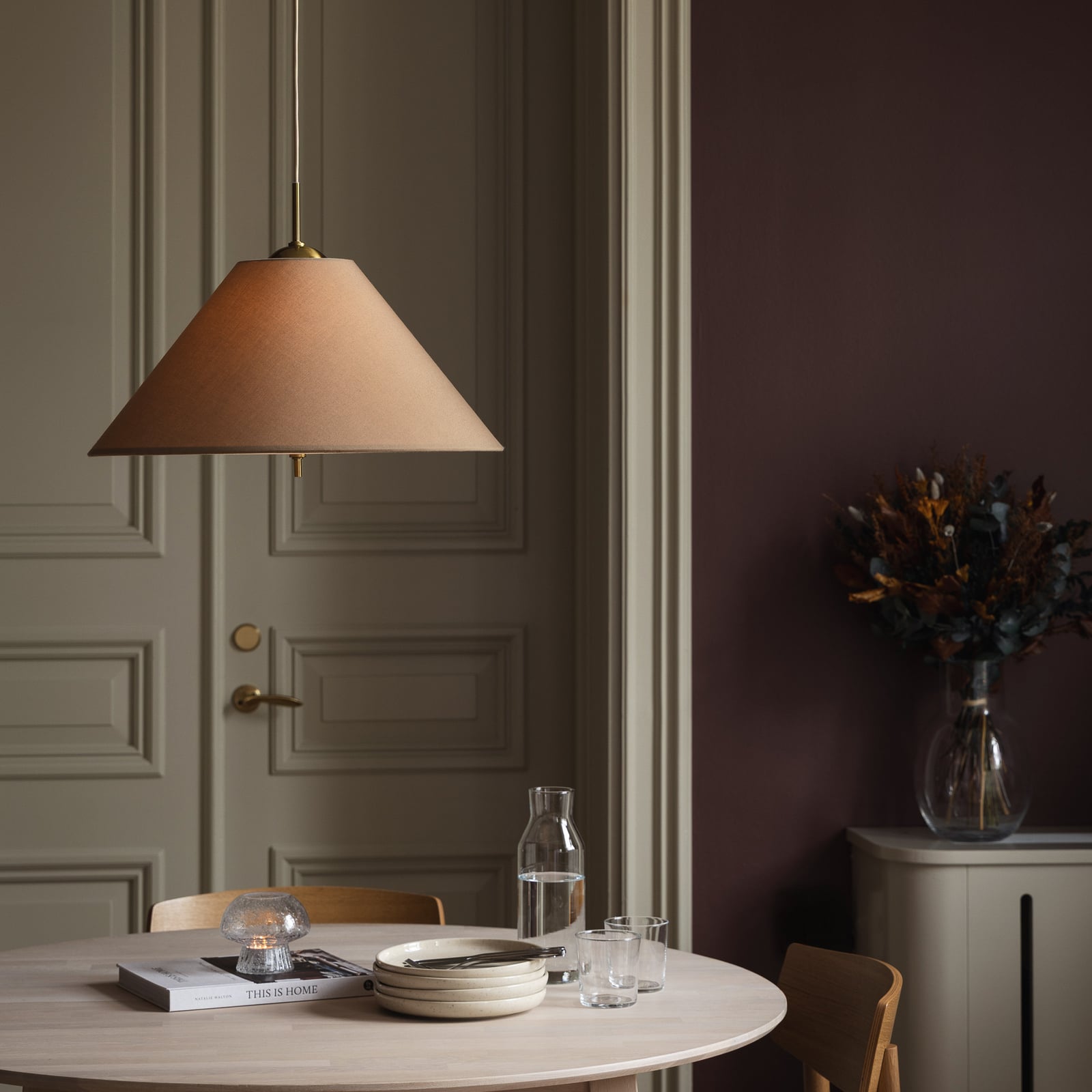 Globen Lighting Висяща лампа IRIS 50, цвят мока, Ø 50 см