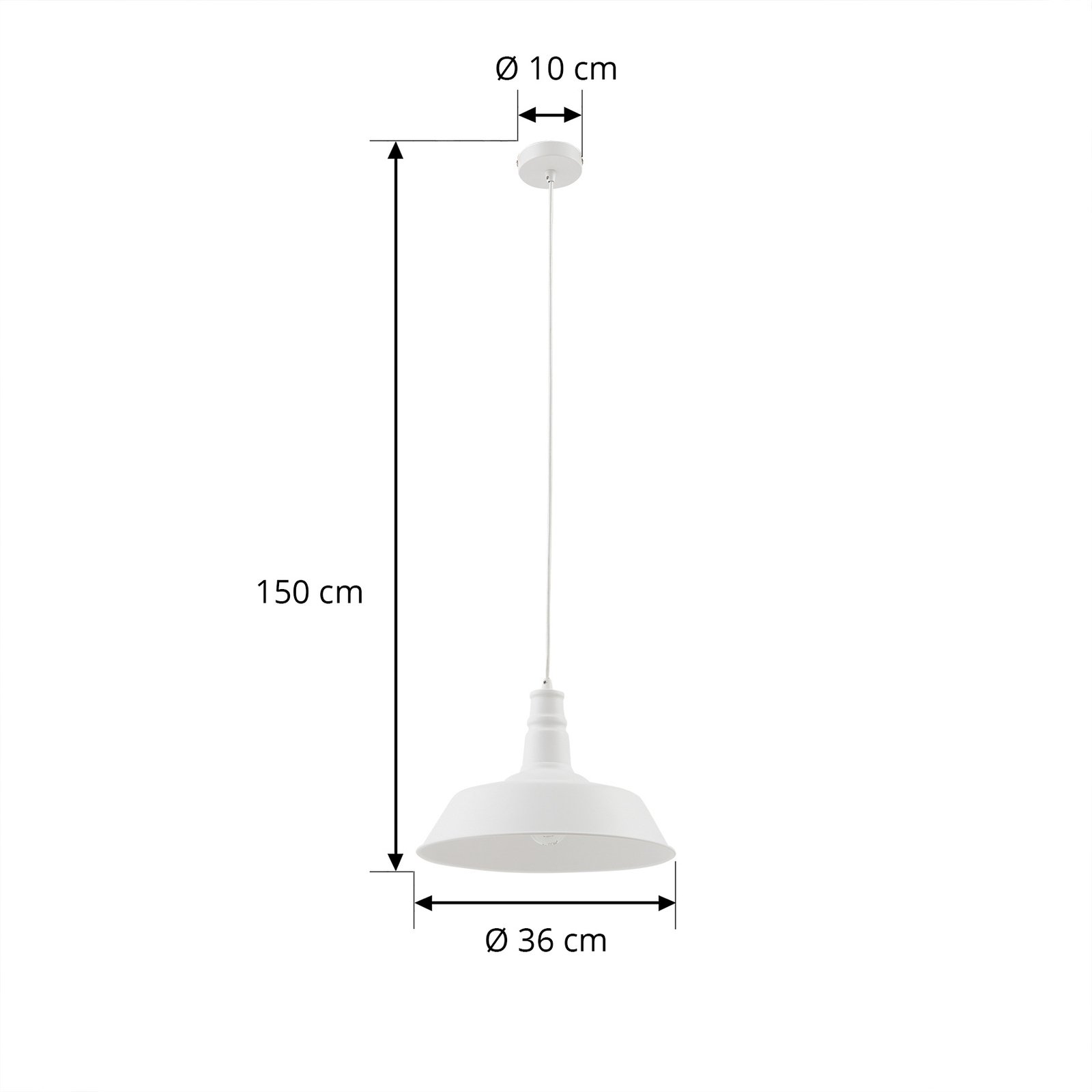 Lindby Laylan pendant light, white, Ø 36 cm, metal