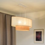 Euluna hanglamp Boho Katoen, beige, natuurlijke raffia, 80 cm