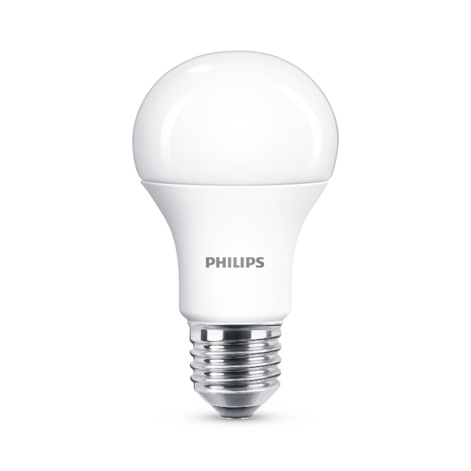 Philips LED E27 10,5W 2.700K opale set 2x, vetro, E27, 10.5 W, classe energetica: E, lunghezza: 10.4 cm