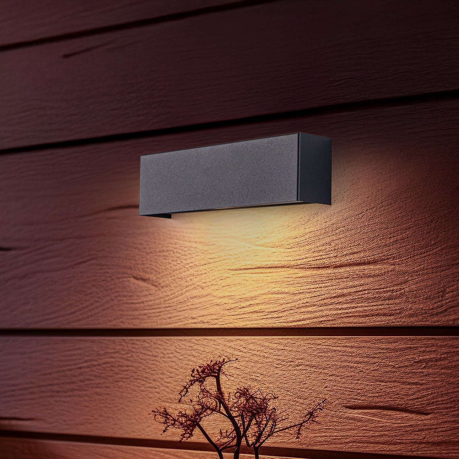 Straight XS wall light, width 26 cm, graphite