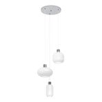 Hängeleuchte Dasmina, 3-flammig, weiß/chrom, Glas, E27