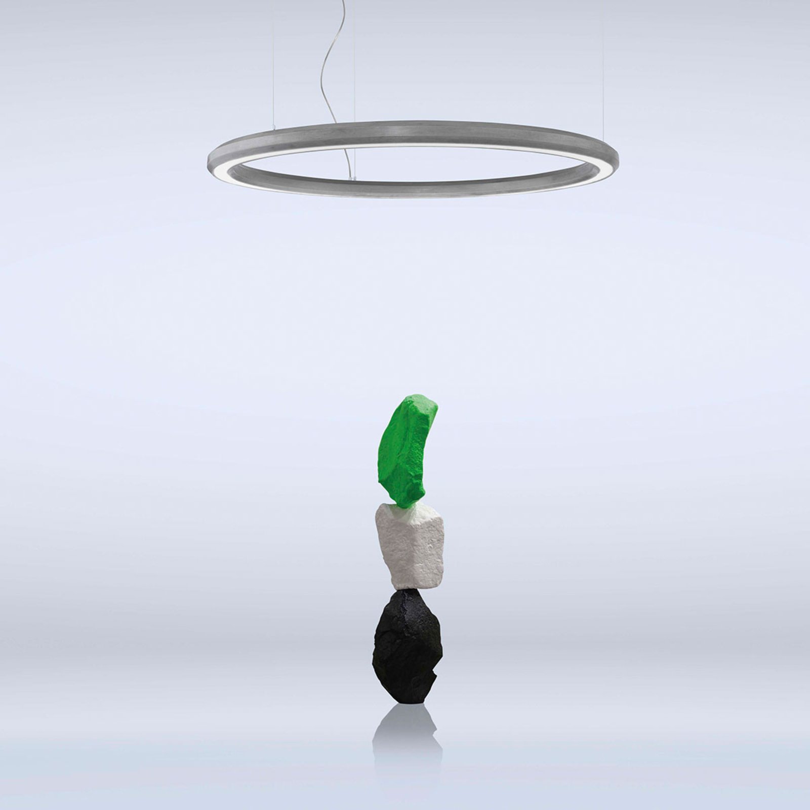 Luminária suspensa LED Materica fundo Ø 120 cm betão