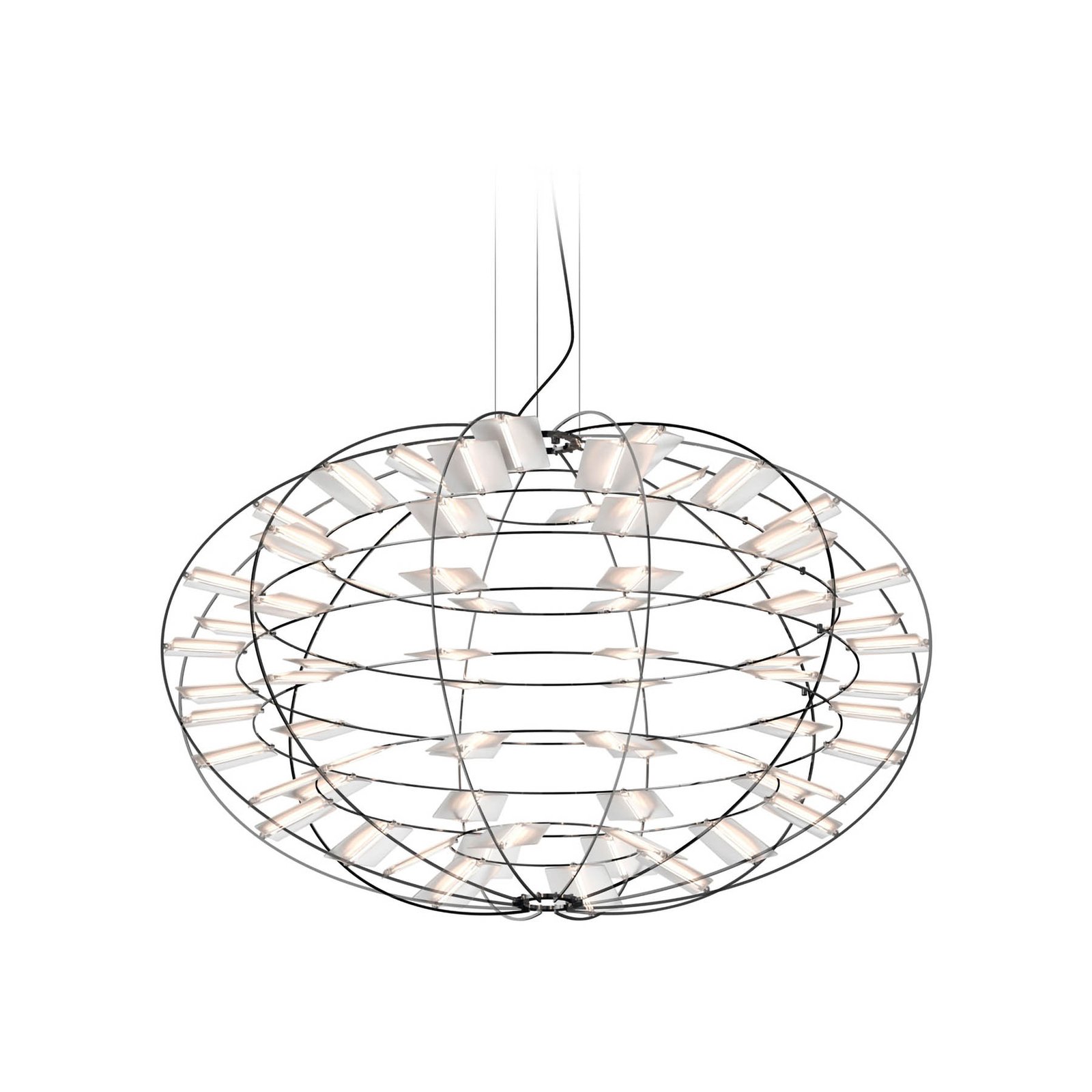 Nemo suspension LED Chloris, couleur nickel, Ø 90 cm