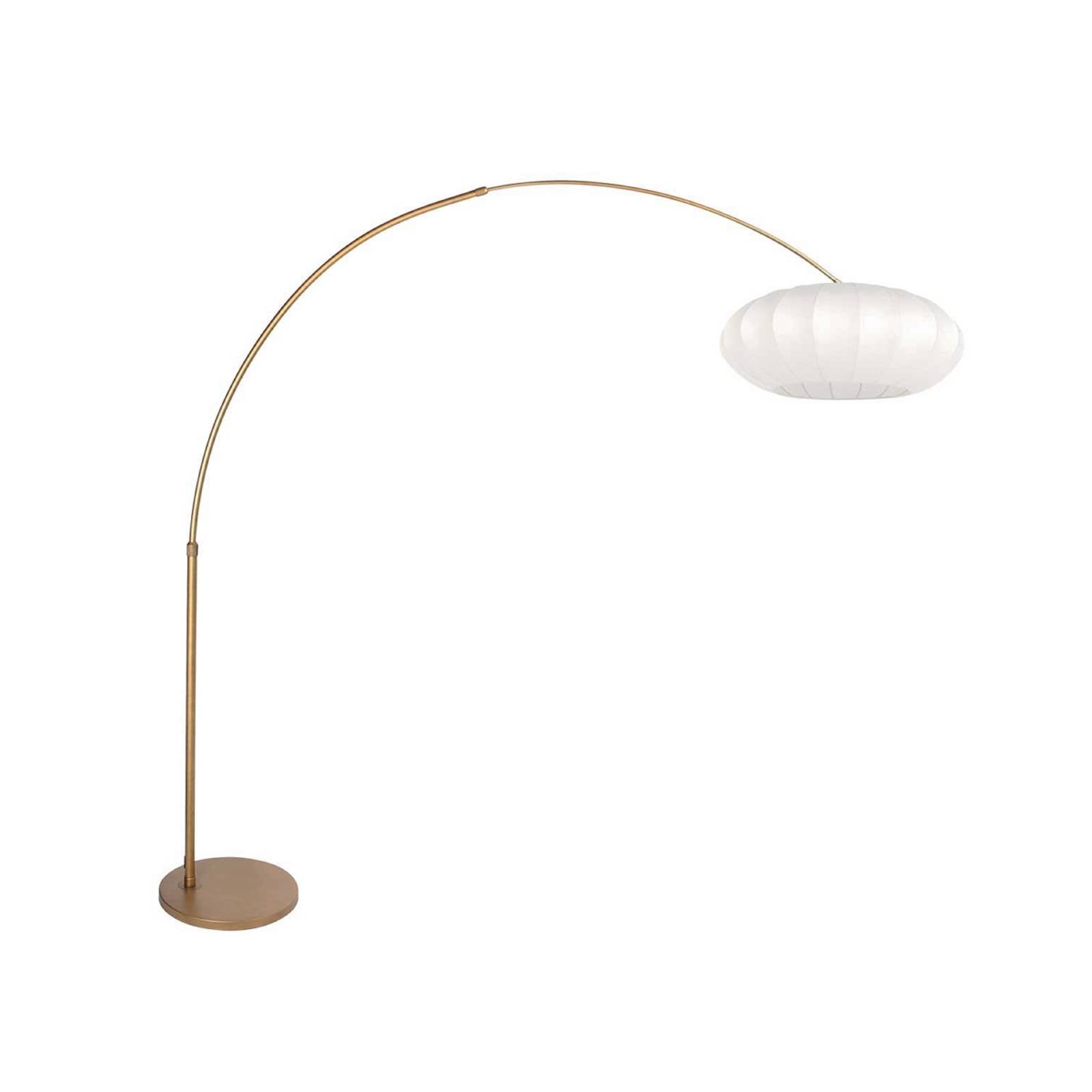 Bogen-Stehlampe Sparkled Light bronze/weiß, 240 cm, Seide