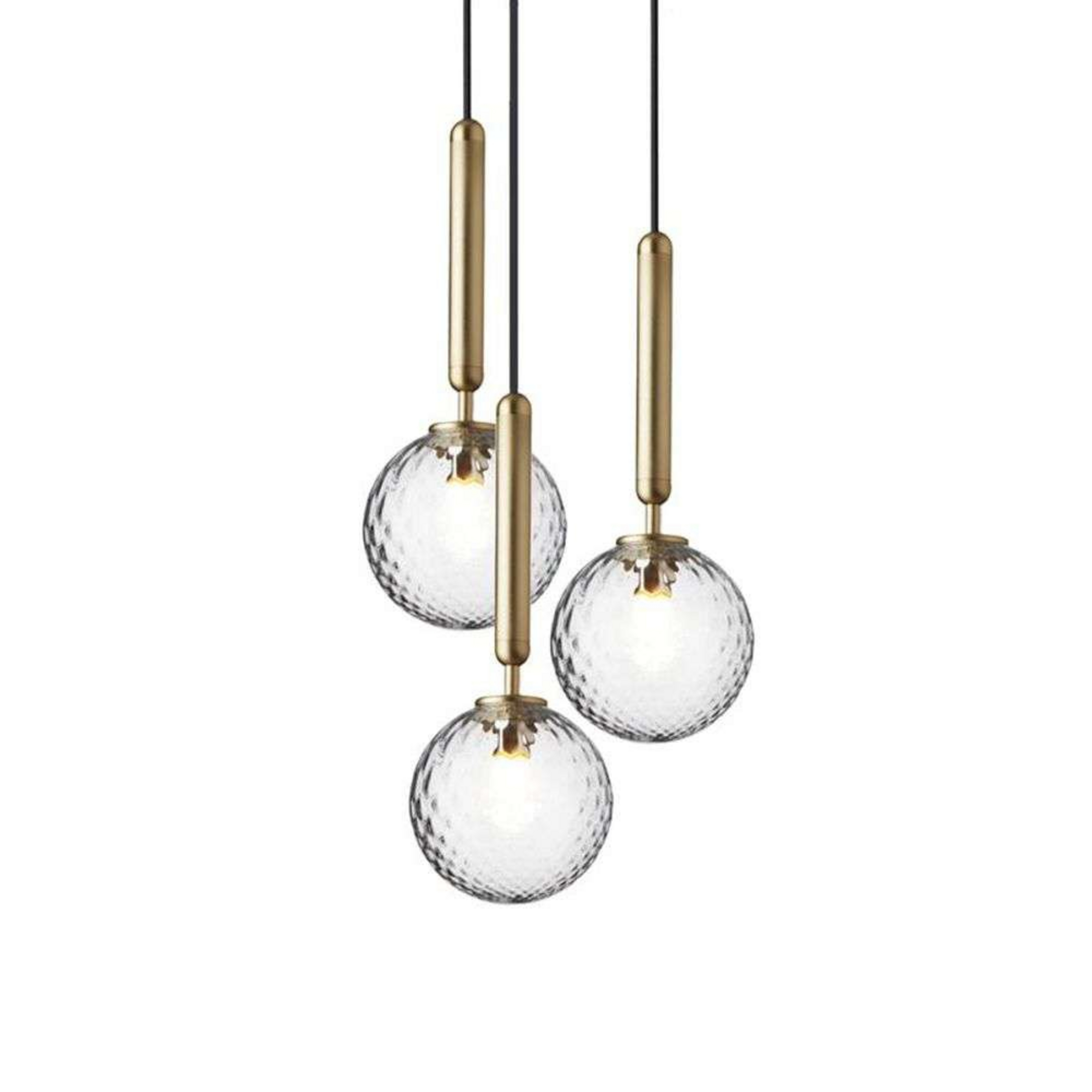 Miira 3 kroonluchter, messing/helder, Ø 37 cm, 3-lamps - Nuura