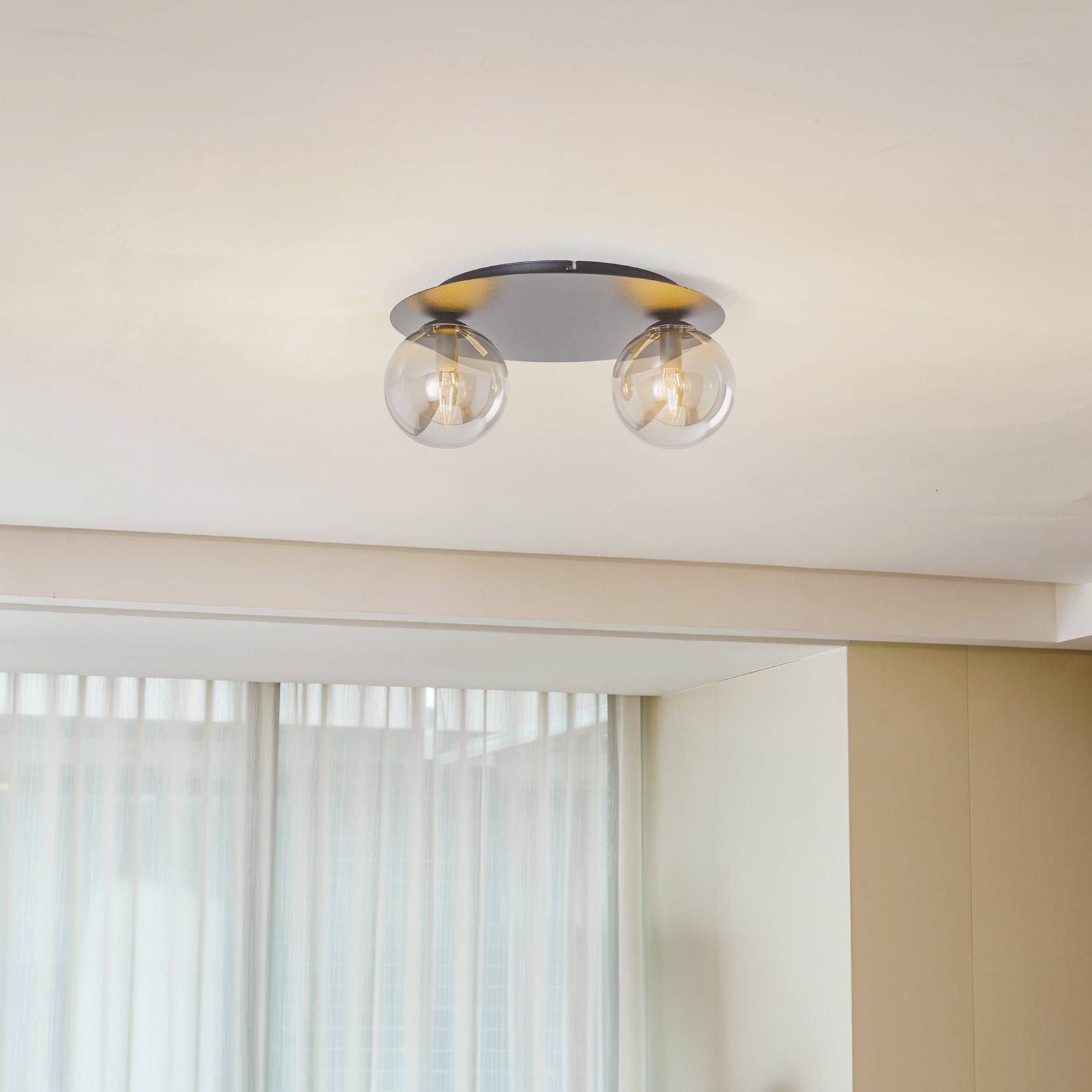 Deckenlampe Solar, schwarz/grafit, zweiflammig günstig online kaufen