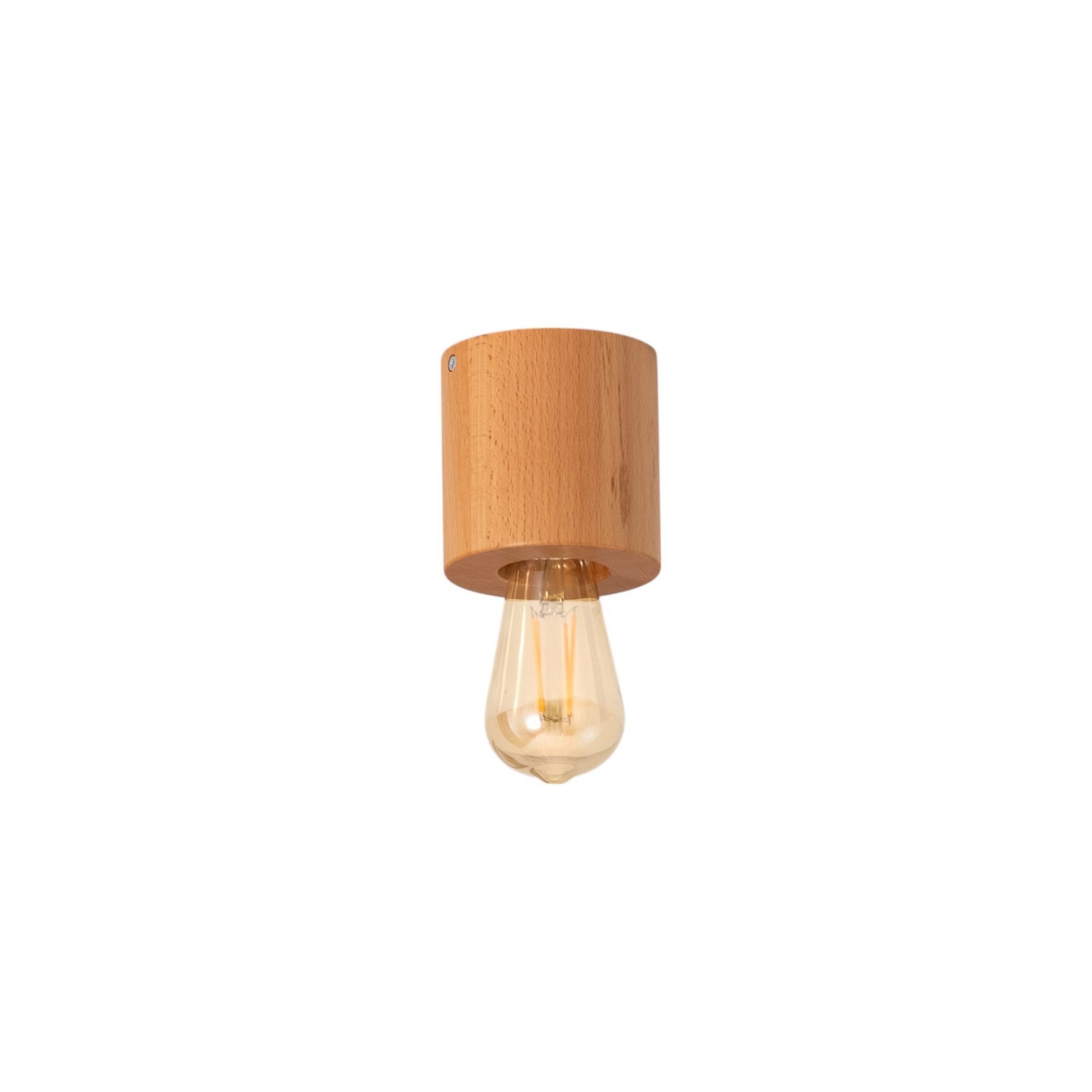 Envostar Peach Puff plafonnier, cylindre en bois