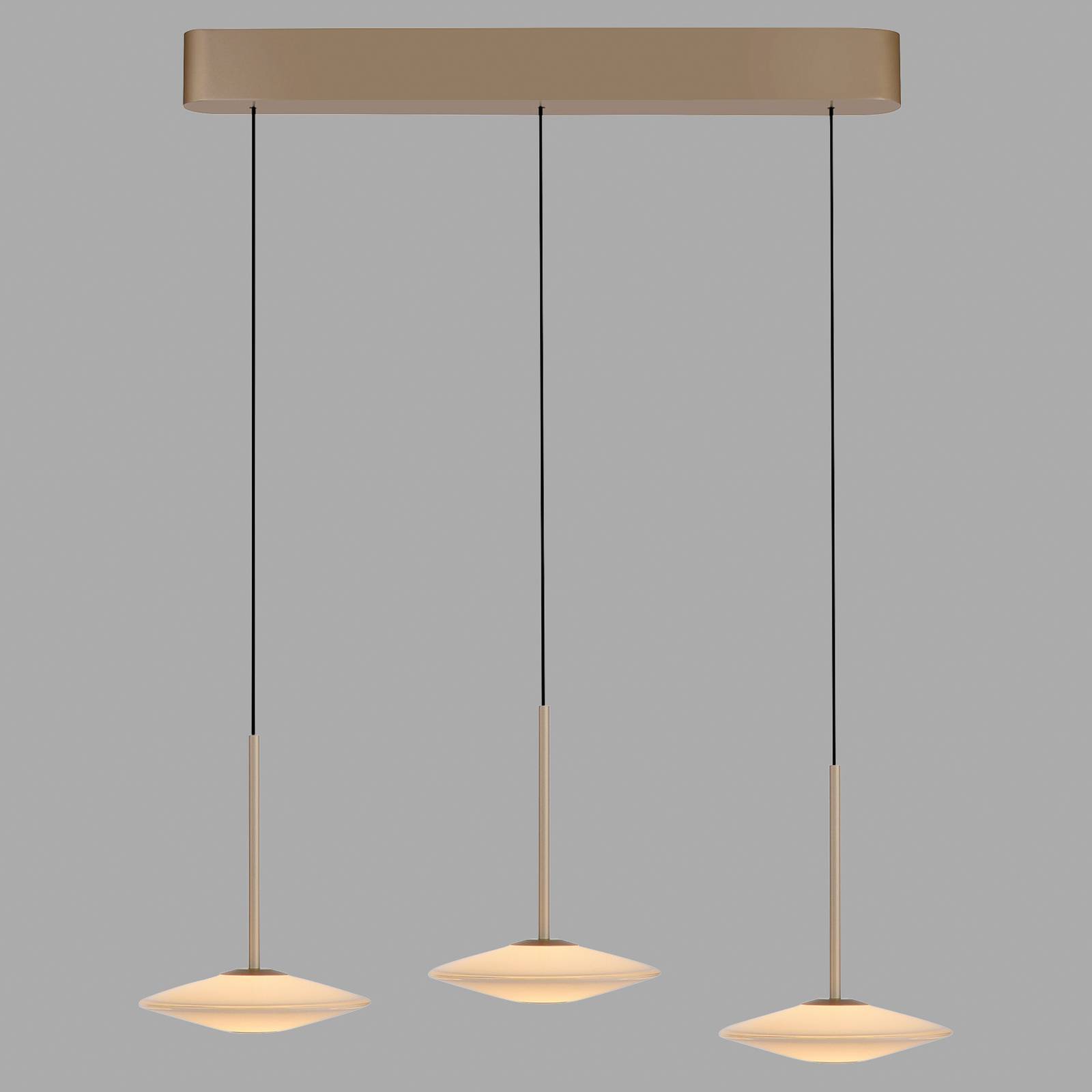 Paul Neuhaus lampa wisząca LED Elipsa, 3-punktowa, biała/brązowa