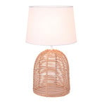 Lampada da tavolo Marion rattan e tessuto, Ø 30 cm