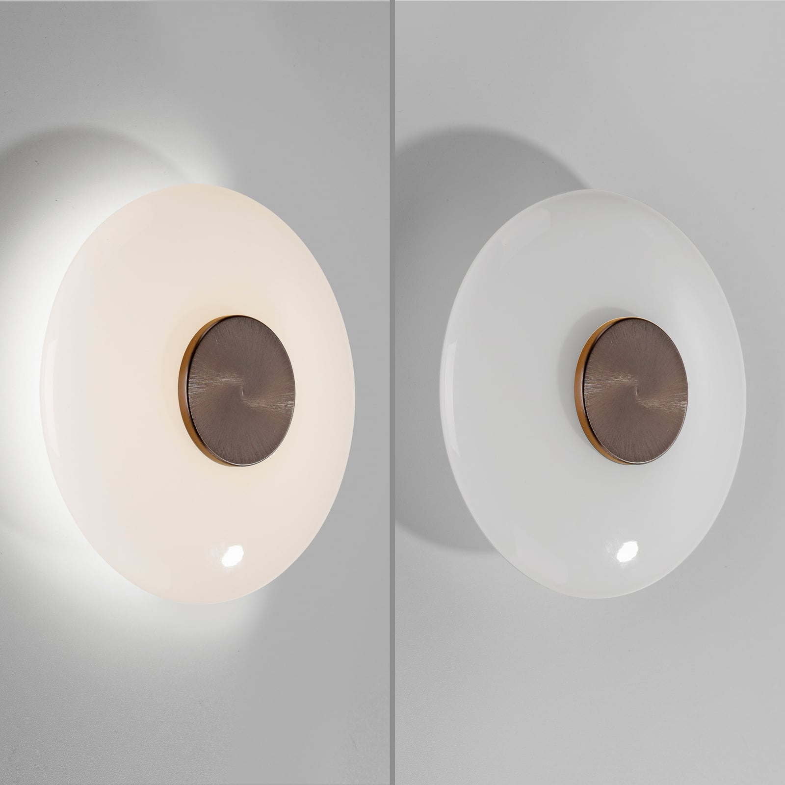 Vitrum LED-Wandlampe, braun/opal Glas/Alu, Ø 22 cm - PURE Vitrum LED-Wandlampe, braun/opal Glas/Alu, Ø 22 cm - PURE