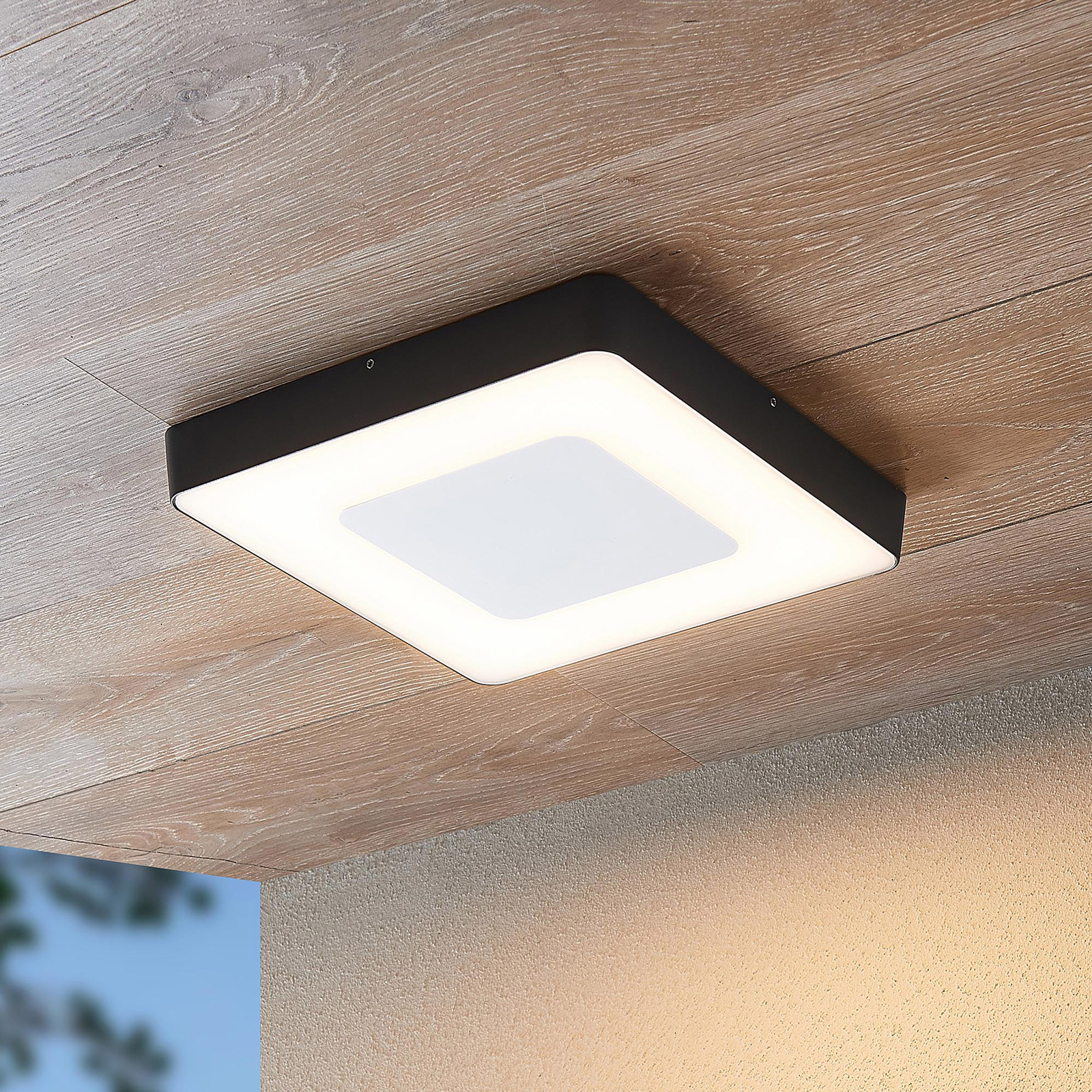 Kruik Vergelijken diep ELC LED-sensor-buiten plafondlamp Ranya | Lampen24.nl