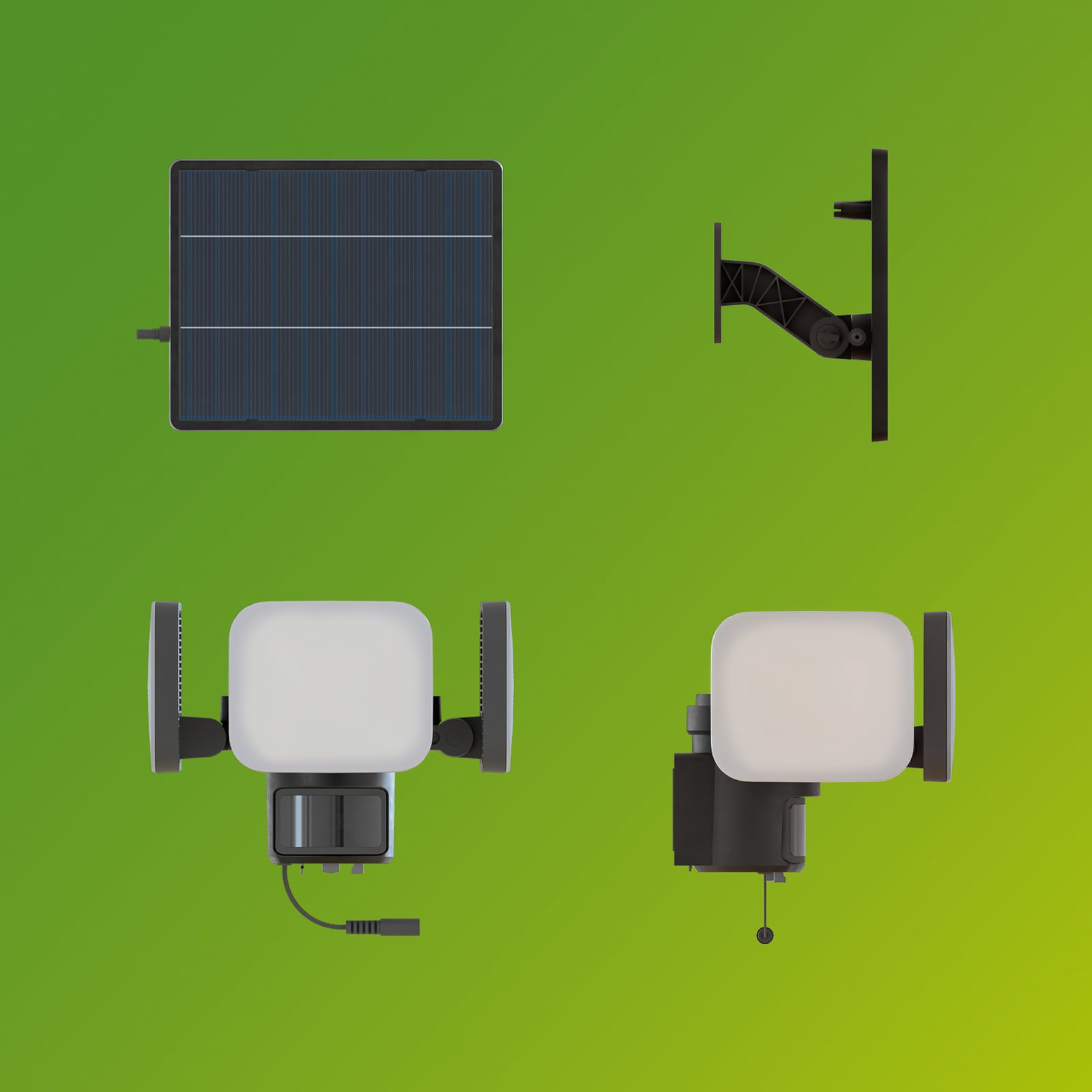 Philips LED-sončna svetilka Zyren, črna, 5.000 K, senzor, IP65 Philips LED-sončna svetilka Zyren, črna, 5.000 K, senzor, IP65