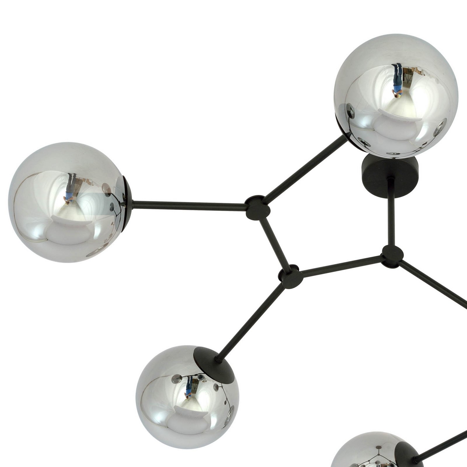 Plafondlamp Space, zwart/grafiet, 6-lamps