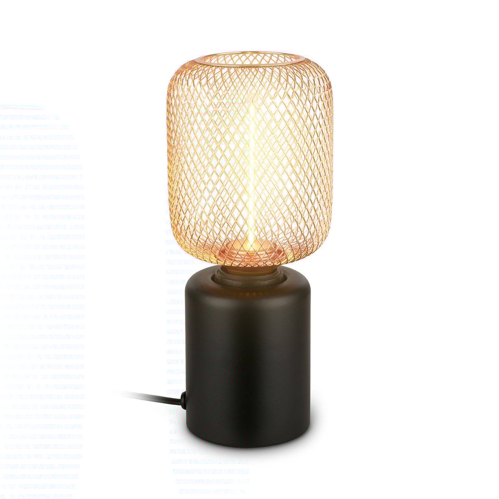 Briloner Lampa de masă Rist negru/auriu roz înălțime 22 cm metal - Camera de zi / sufragerie - Modern - negru auriu roz