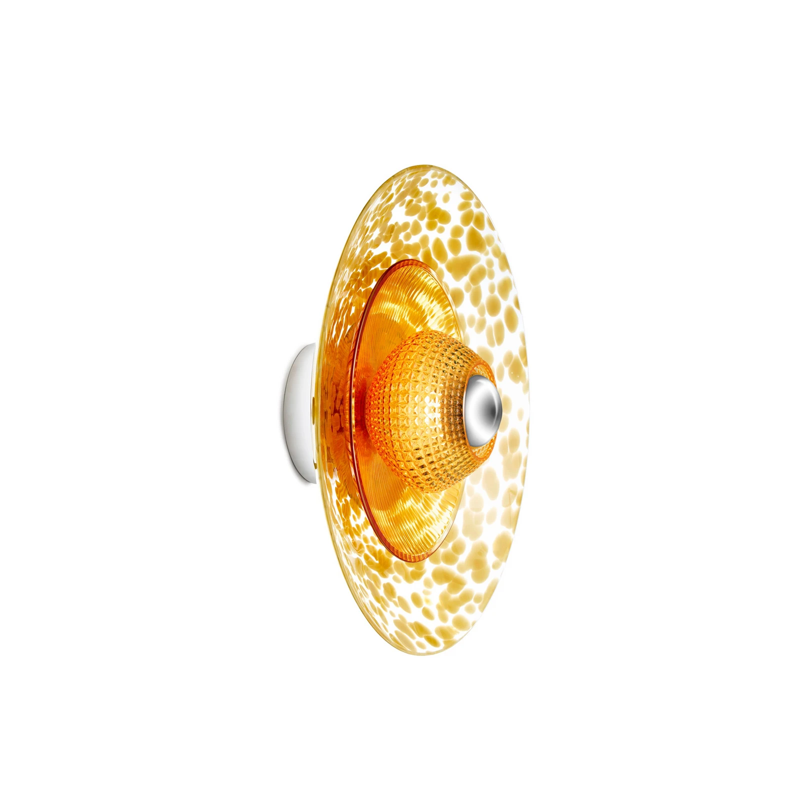 Wandlamp Disco Rama, amber, glas, E27